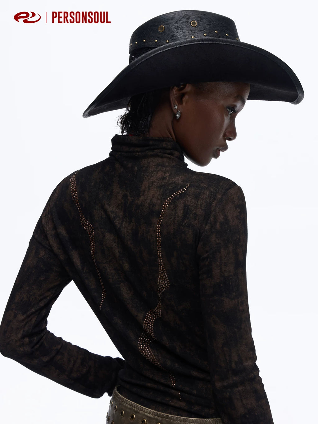 PERSONSOUL Hot Diamond Turtleneck Long Sleeve