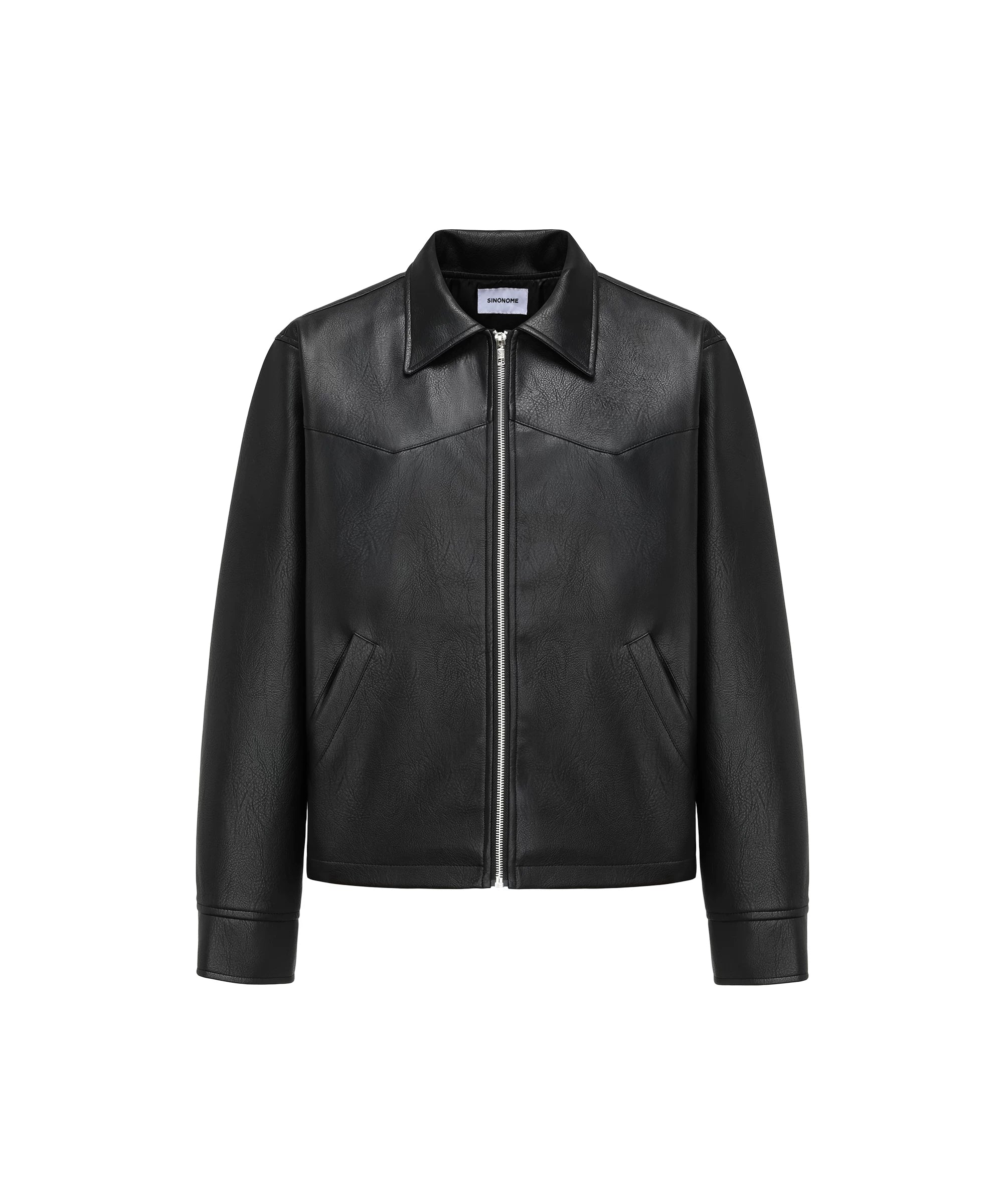 SINONOME faux PU short leather jacket cleanfit
