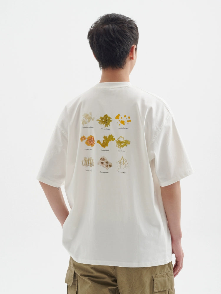 BUTTBILL Back Plant Print Cool Quick Drying Tee