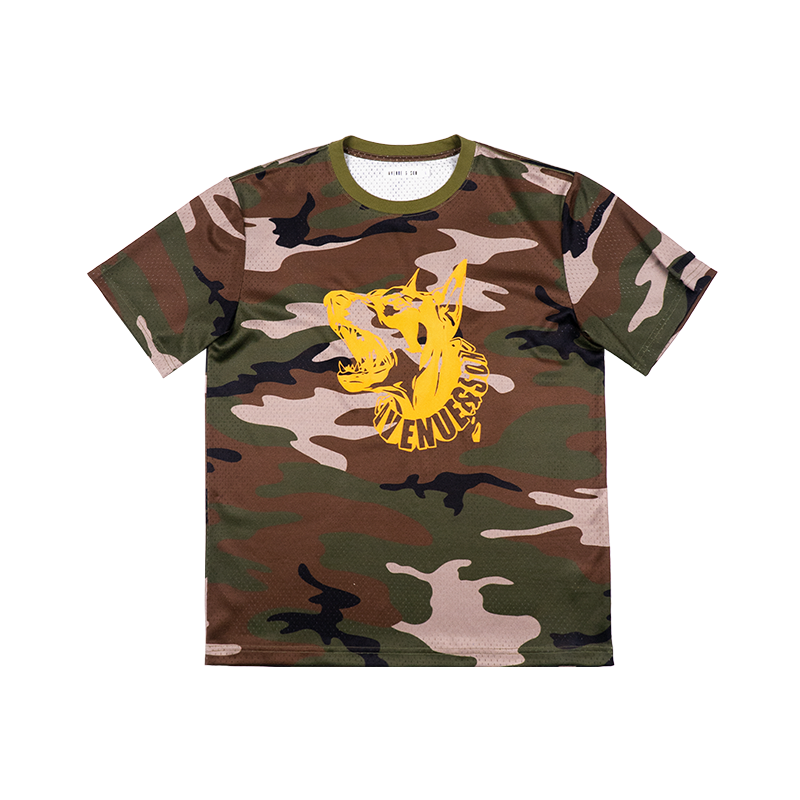 AVENUESON Camouflage Full Print Skateboard Tee
