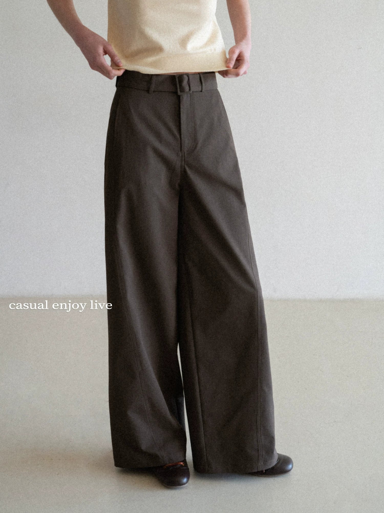 EGGKA High Waist Straight Versatile Casual Pants