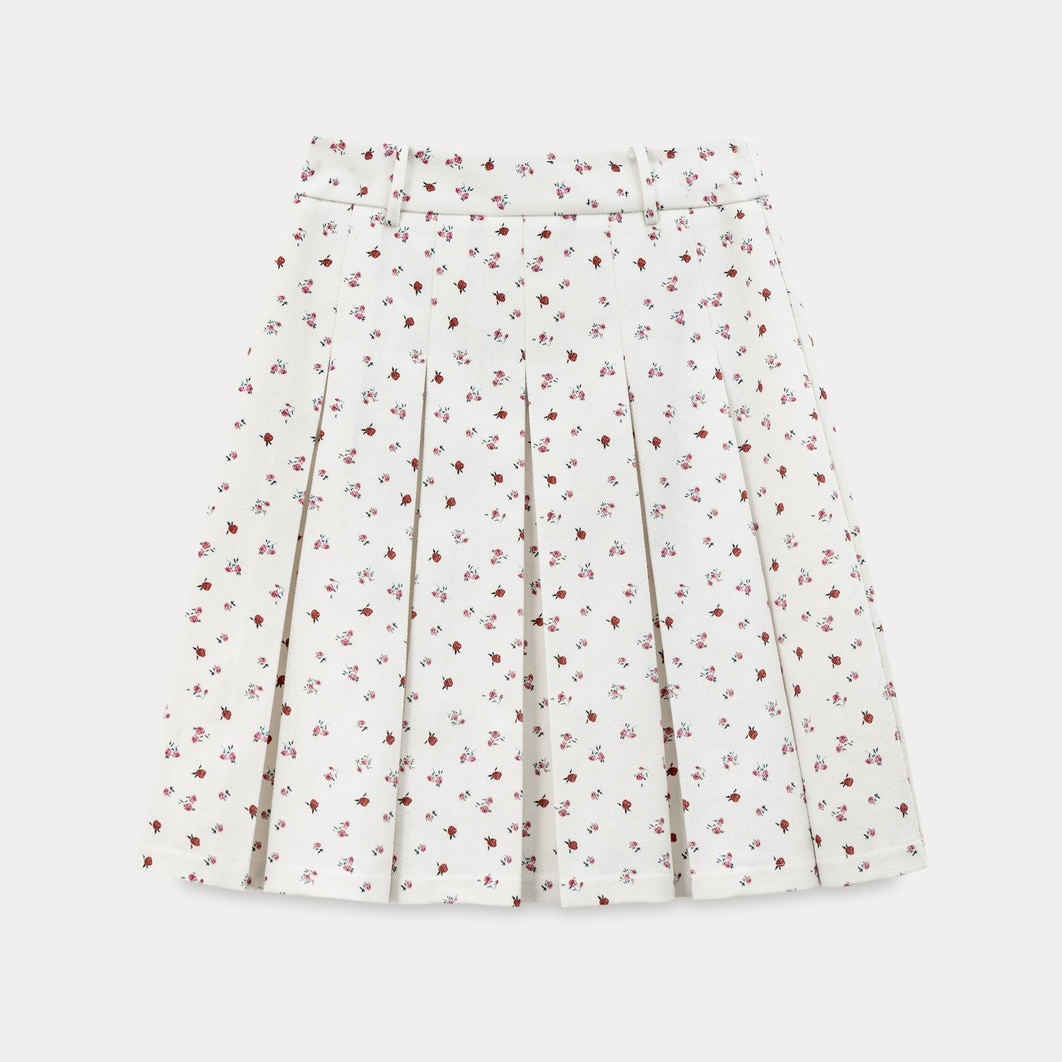 EGGKA High-waisted Retro Floral Pleated Skirt