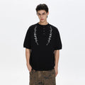 A PUEE Vintage Floral Embroidery Knitted Tee