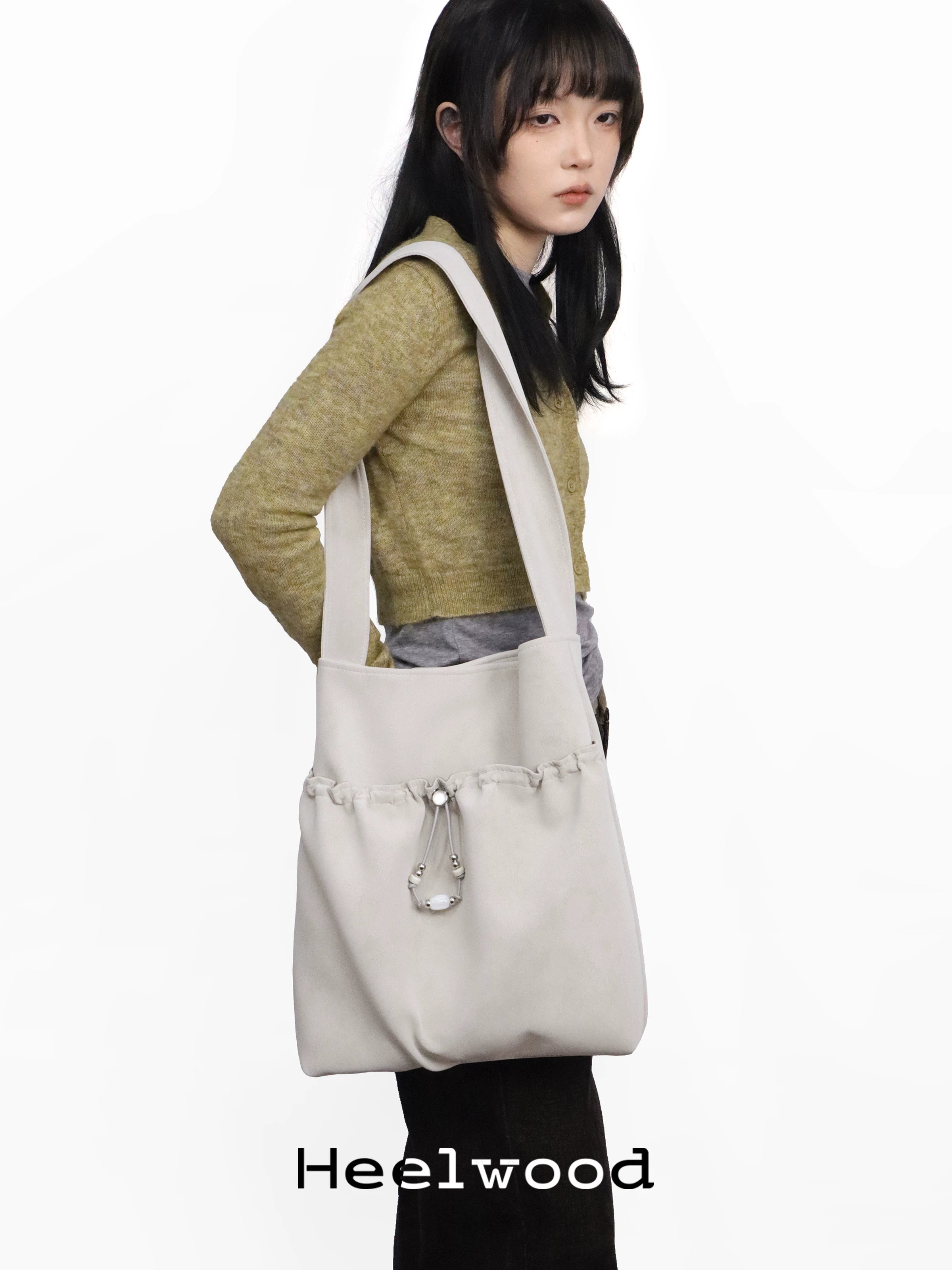 Heelwood Pleated Beaded Shoulder Bag