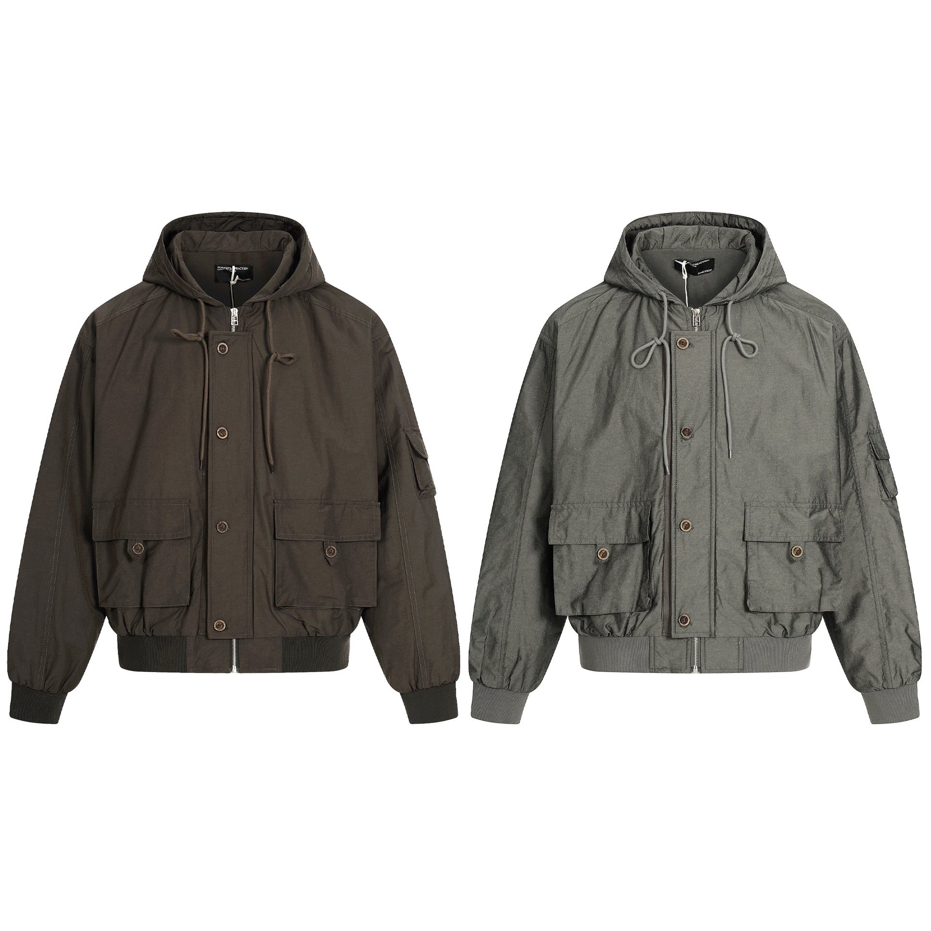 11KN Vintage Loose Casual Multi-Pocket Short Wide Jacket