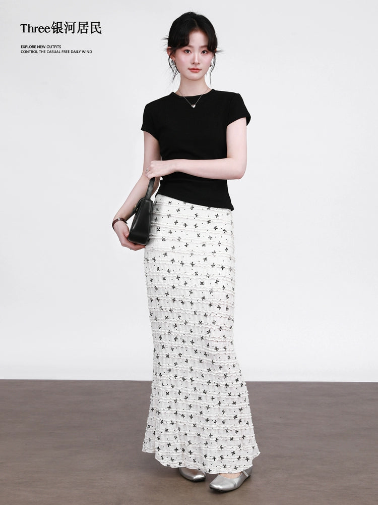 Three High Waist Slim Straight Skirt