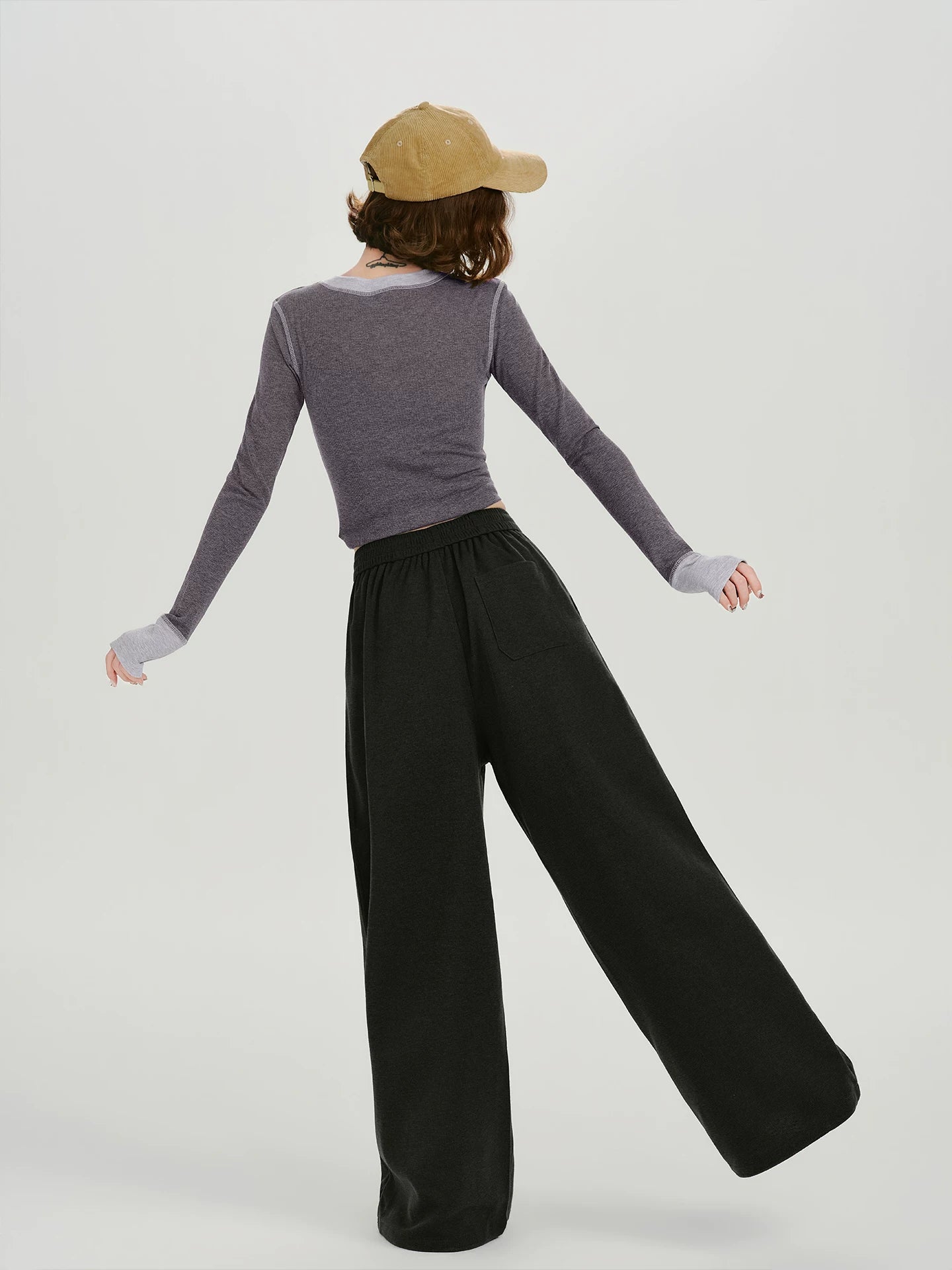 Girlyhalo Vintage Embroidered Wide Leg Casual Pants