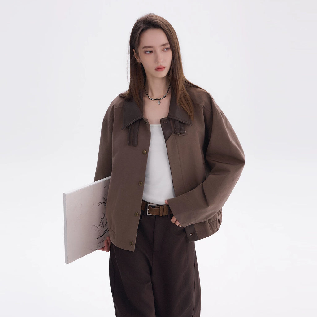 CHOR Stitched Fake Two Contrasting Long-Sleeved Shirts