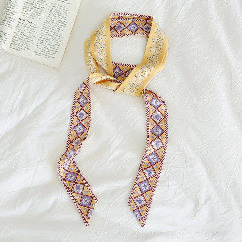 YORSOY Vintage Rhombus Narrow Striped Scarf