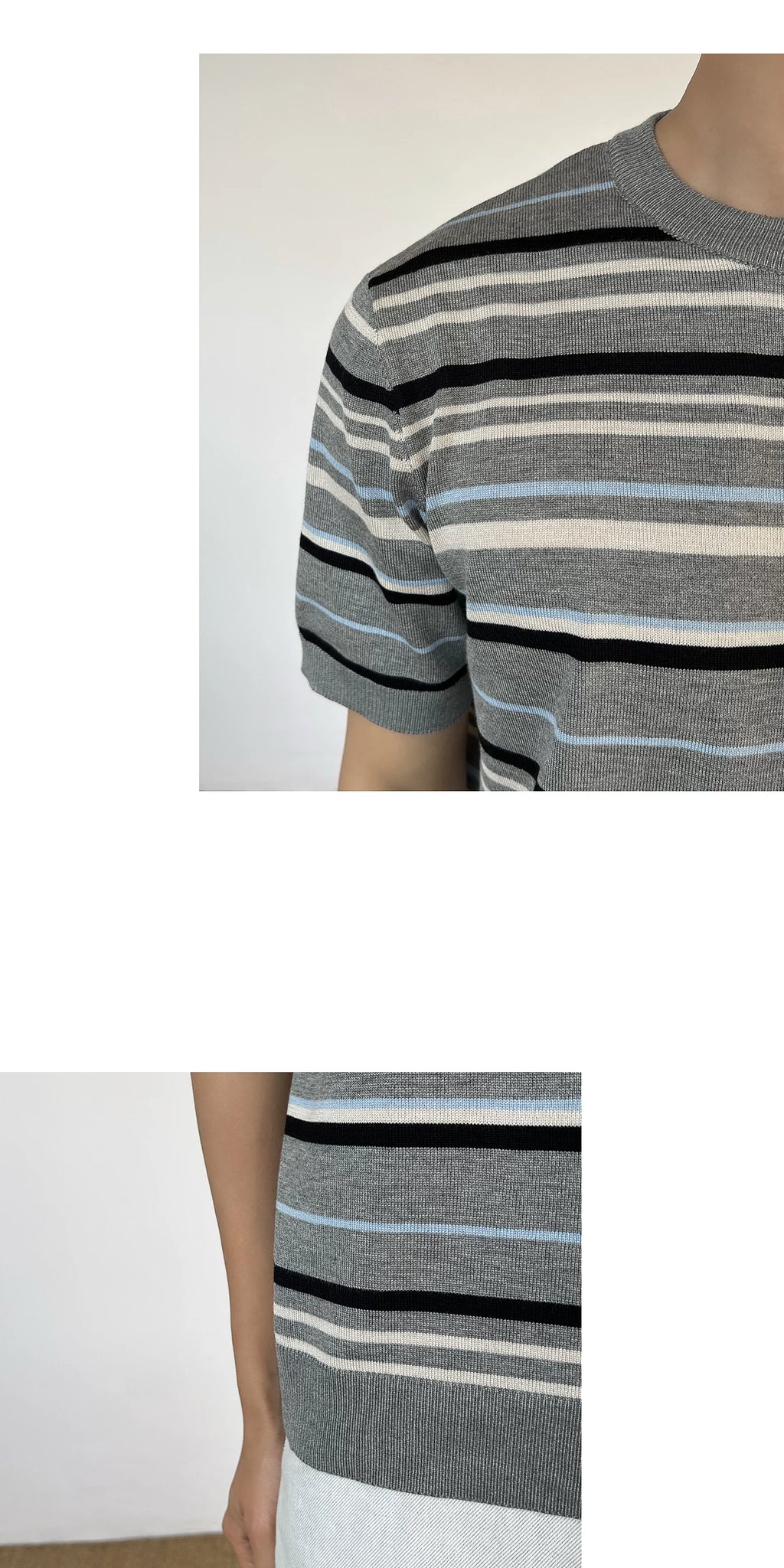Chein Contrast Knitted Crew Neck Premium Tee