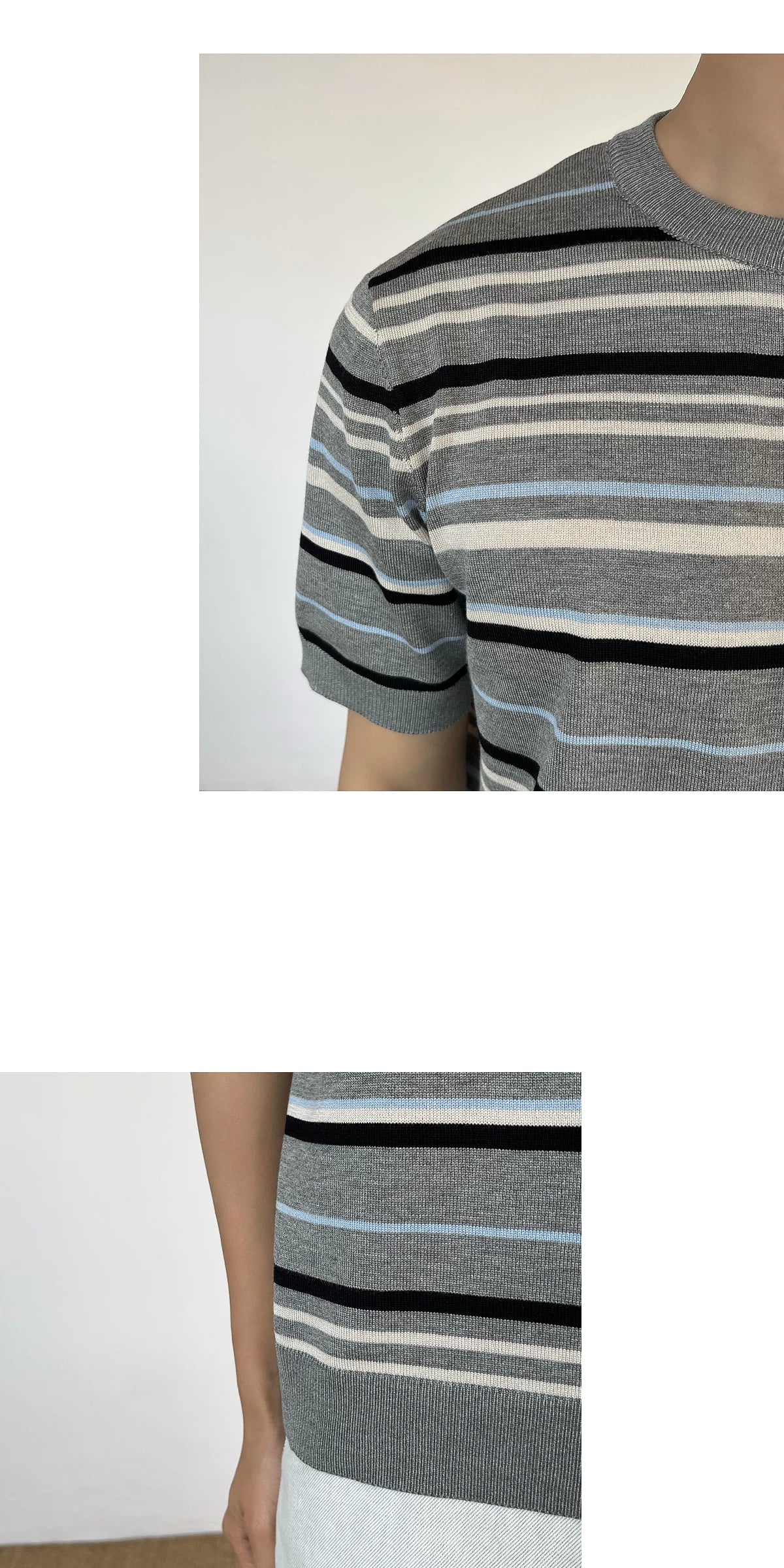 Chein Contrast Knitted Crew Neck Premium Tee