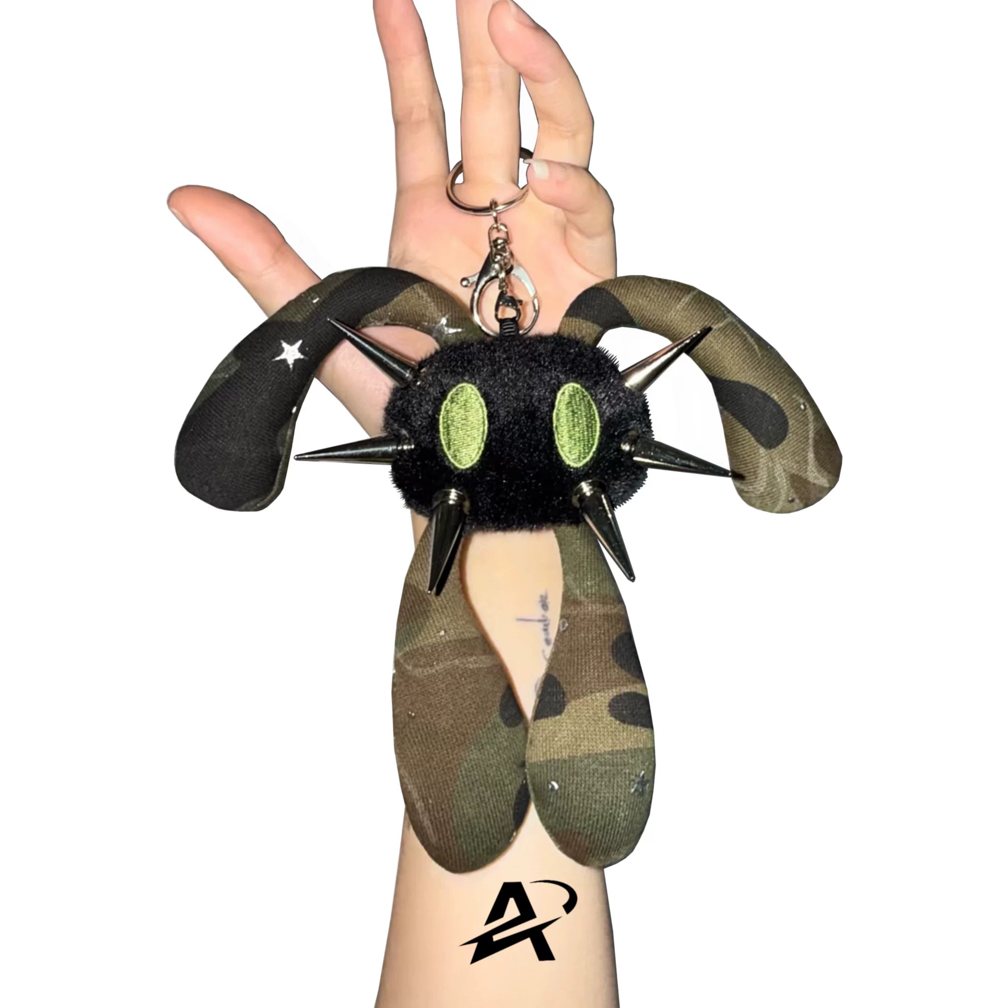 Antiphase Four-eared Rabbit Camouflage Doll Keychain