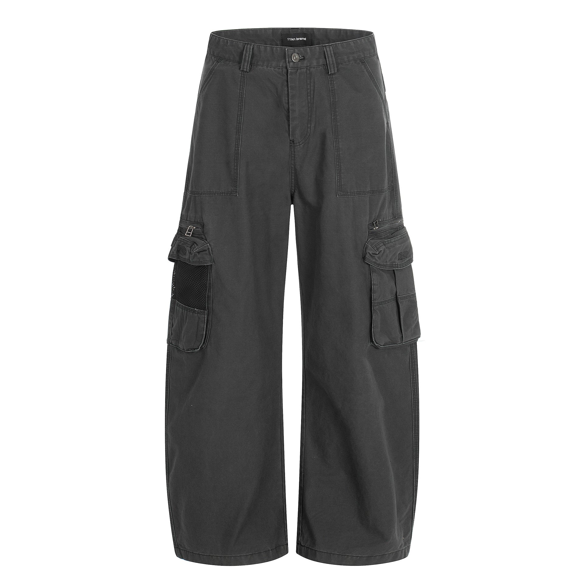 11KN wide-leg washed pure cotton old retro pants