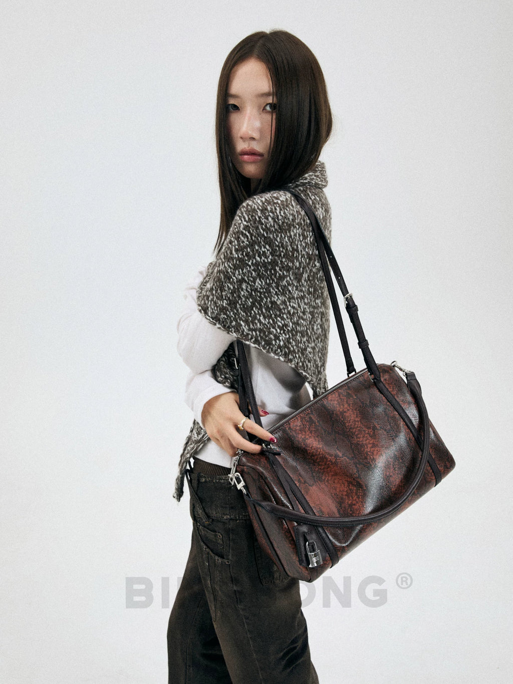 BINGBONG Snake Pattern Large Capacity Armpit Bag