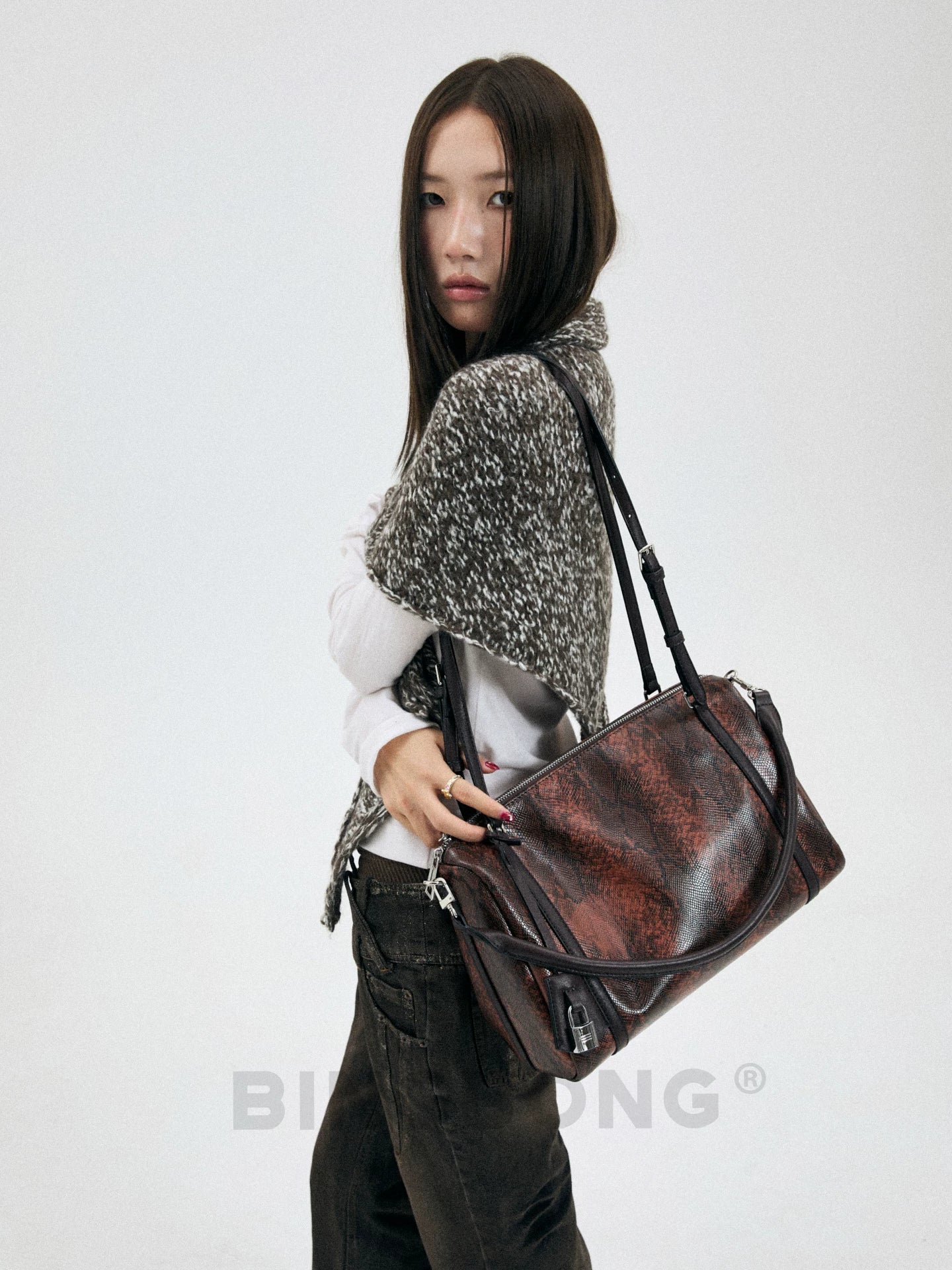 BINGBONG Snake Pattern Large Capacity Armpit Bag