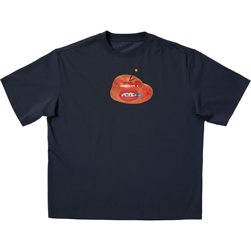 O3PARK Loose and Versatile "Apple Warrior" Printed Tee