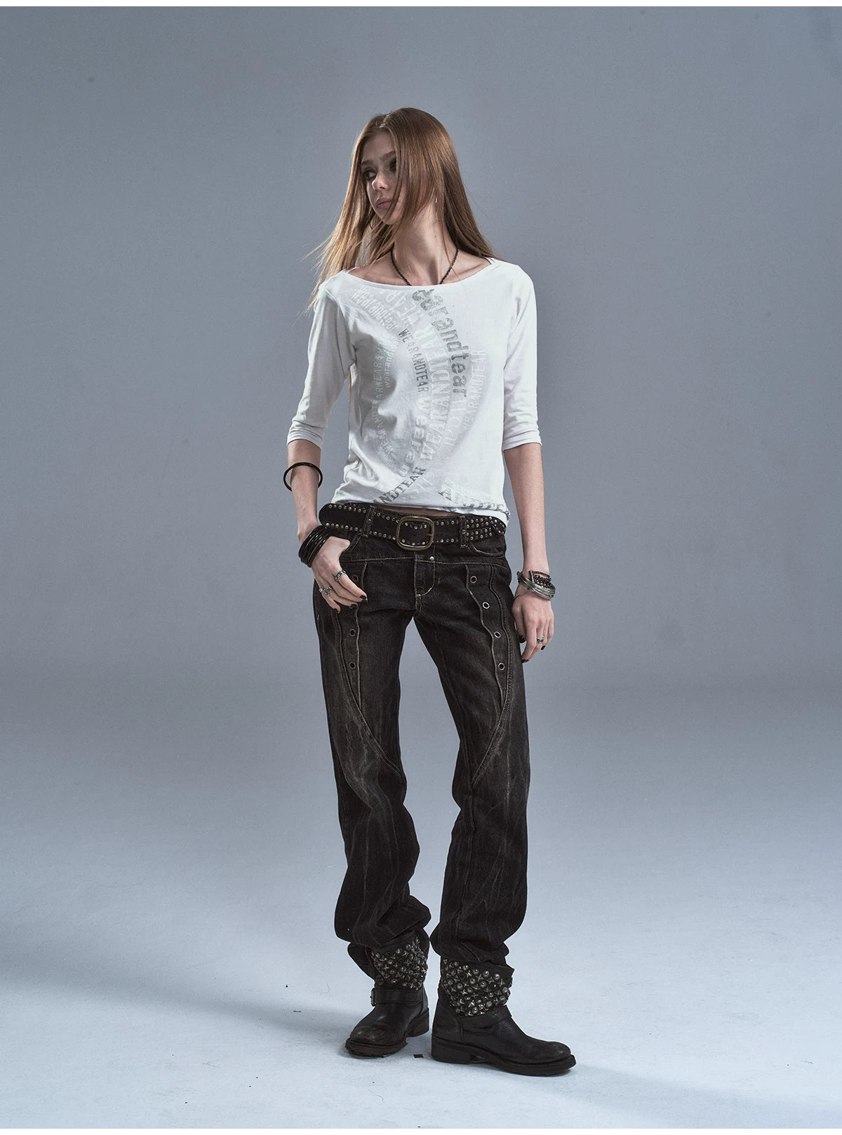 WearAndtear Light and Slightly Transparent One-word Collar Casual Tee