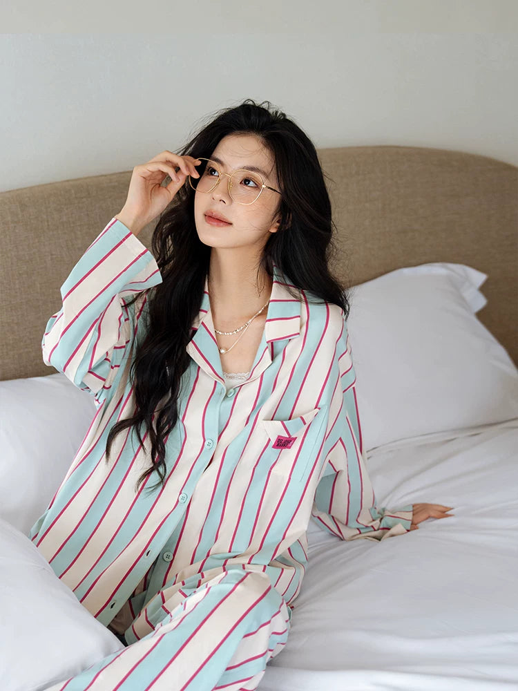 YUENEI Dopamine Striped Modal Soft Pajamas