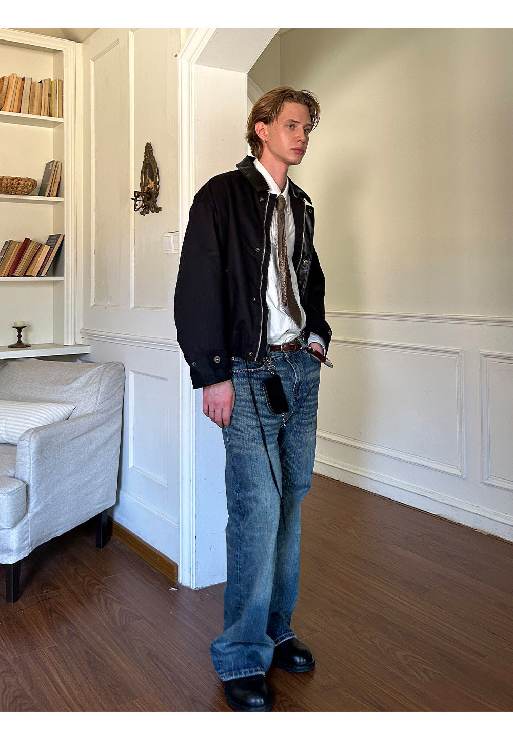 EME Vintage Leather Loose Jacket