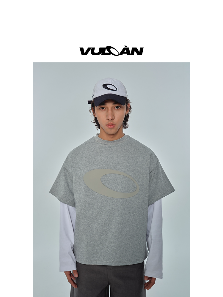 VULCAN Color Matching Printing Loose Round Neck Tee
