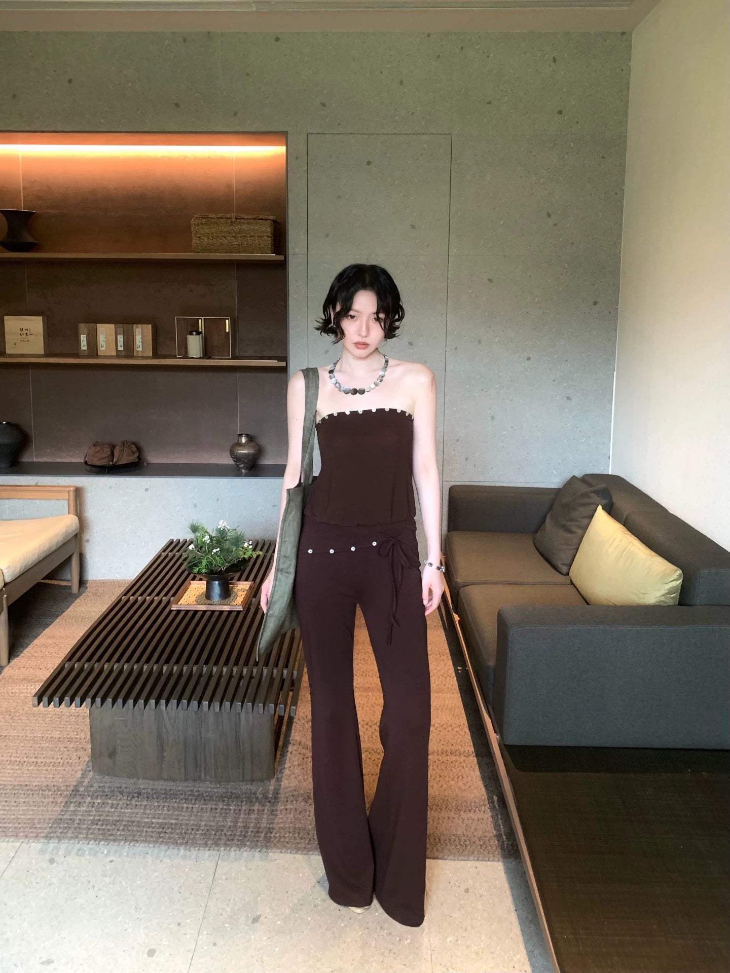 KELIFAN Retro Straight-leg Casual Pants