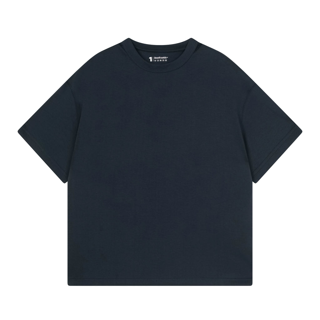 GOODLIVEABLE Simple Slightly Loose Small Neckline Tee
