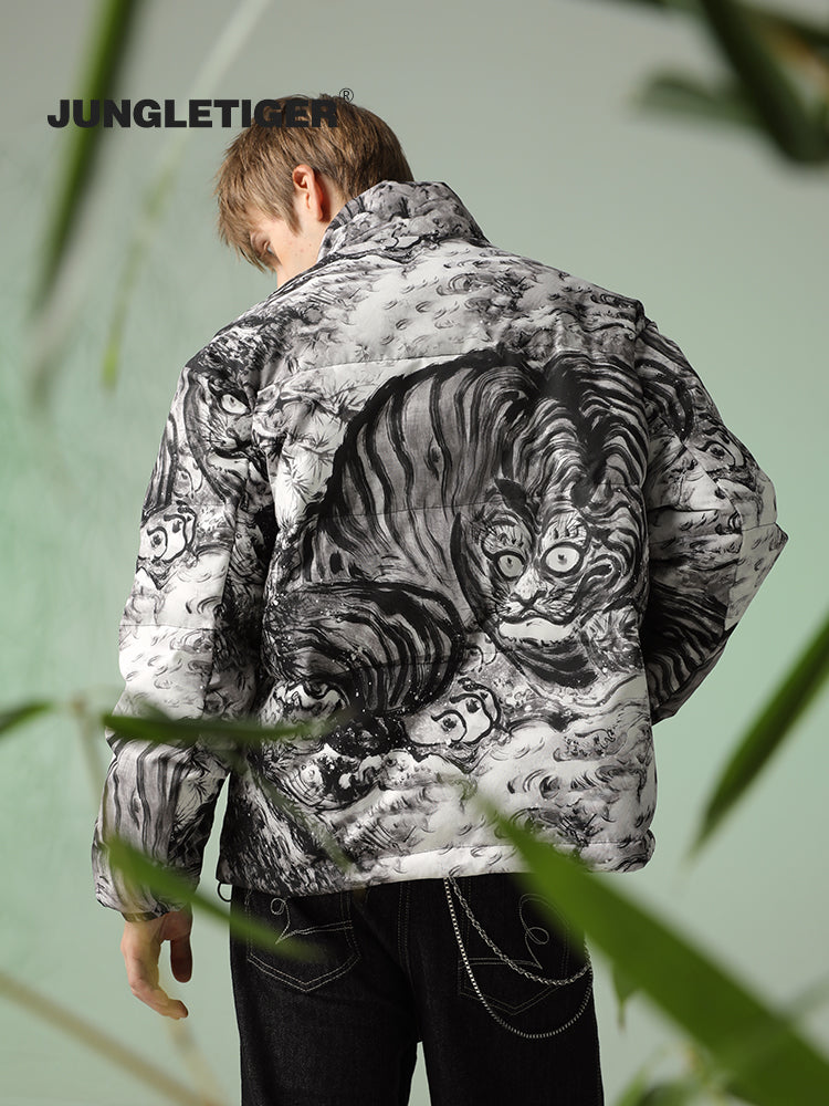 Jungle Tiger & Insect Master Joint National Ink Full Thickened Bread Jacket