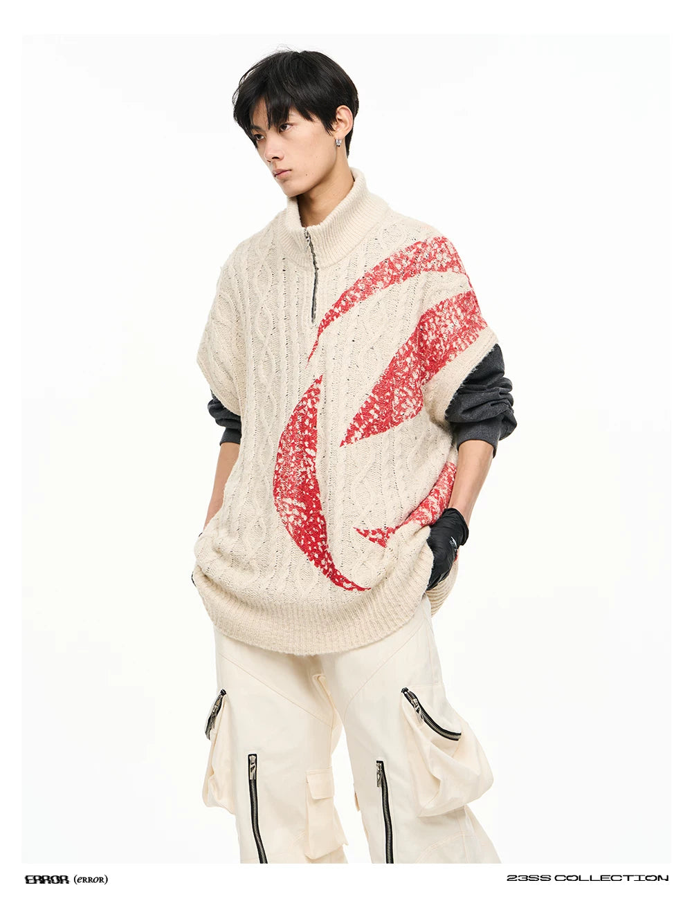 RELABEL Misplaced Printed Woven Sweater Vest