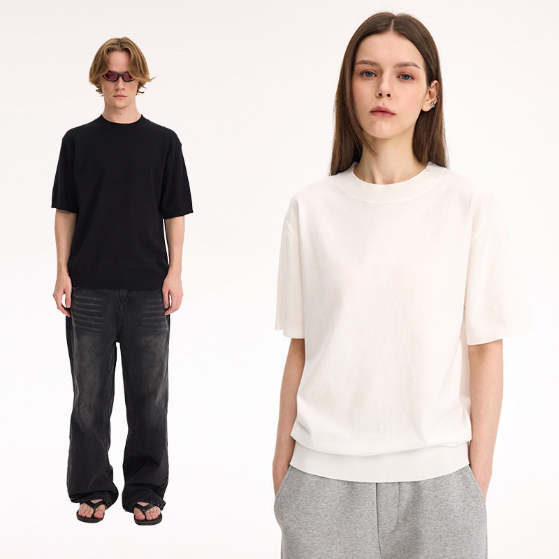 UNF Front Shoulder Turtleneck Knitted Tee