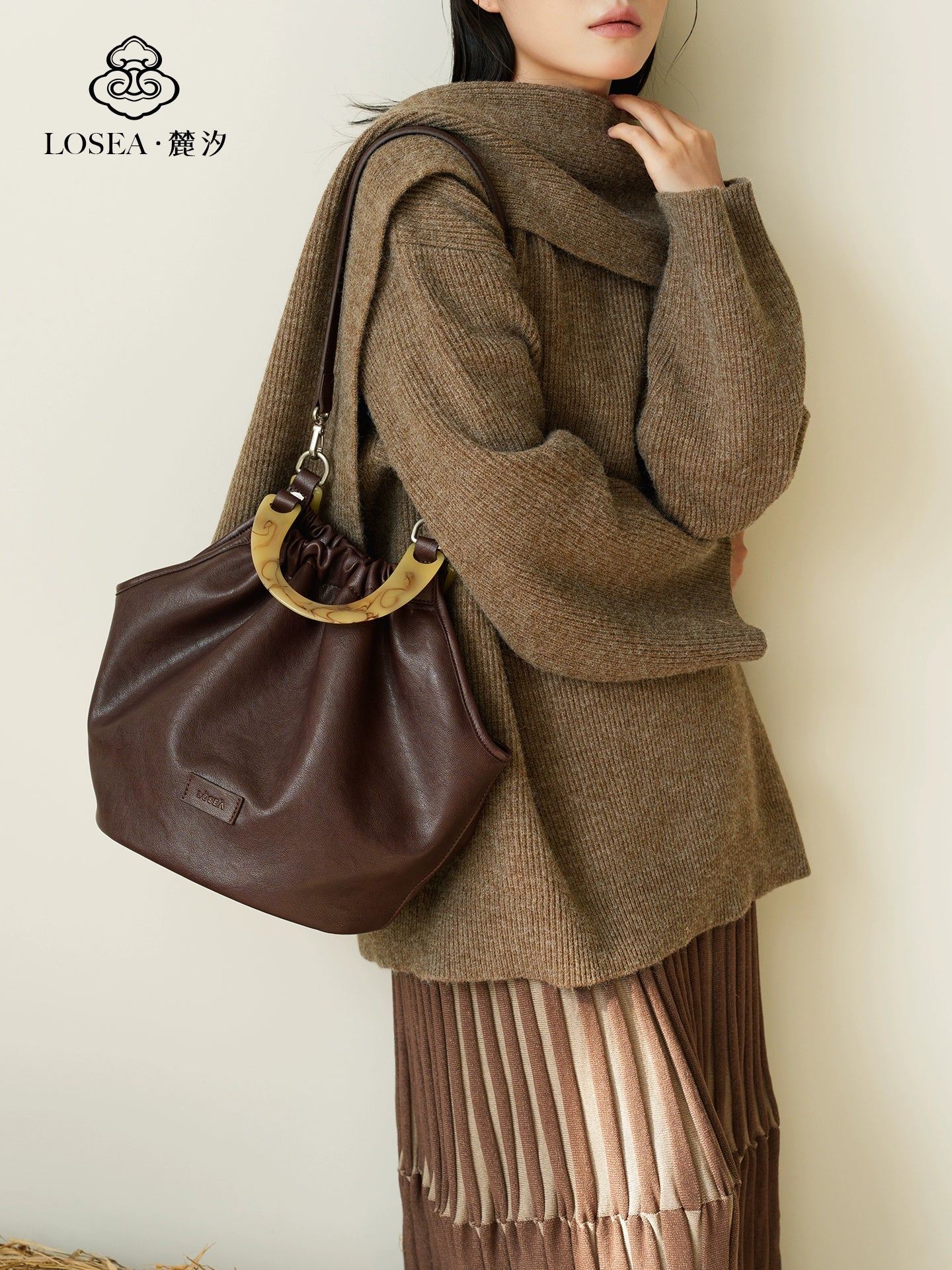 LOSEA Simple Oriental Aesthetic Vegetable Basket Tote Bag