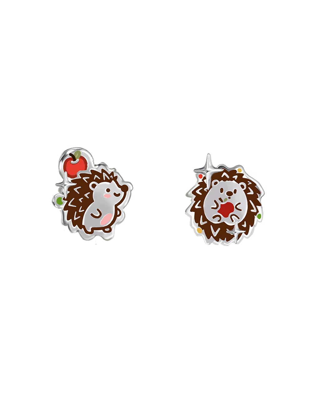 MASW Super Cute 925 Silver Needle Small Hedgehog Earrings