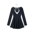 Zero Fake Two Slim and Thin Sweet Long-sleeved Skirts