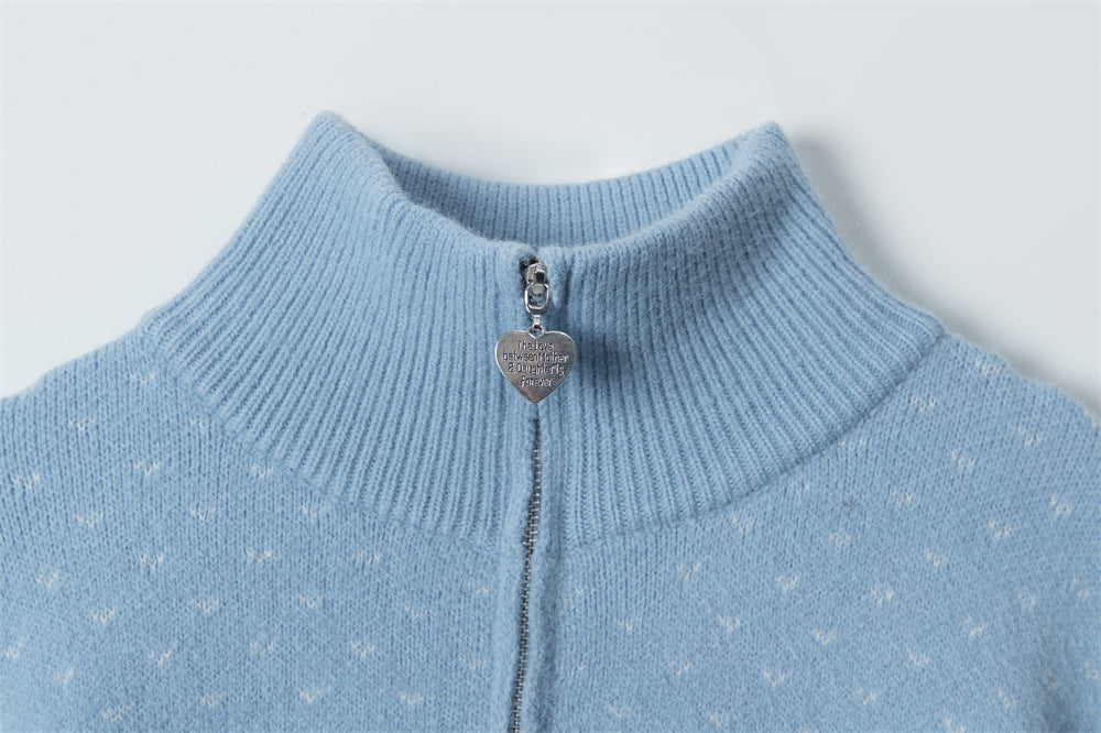 Nariele Pullover Half-zip Turtleneck Loose Sweater