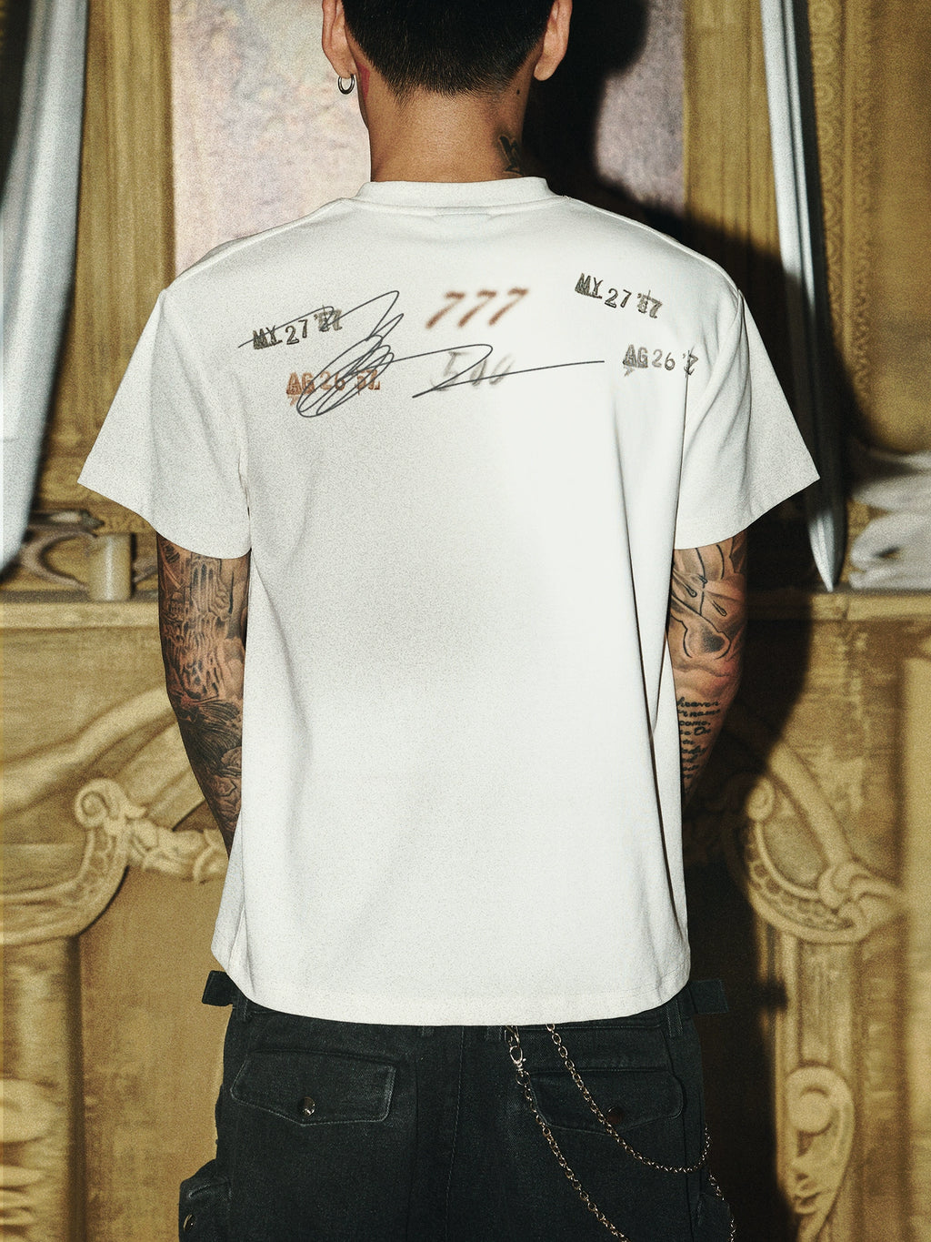 PAIKI Heavy Industries Flame Burning Dirty Washing Old Damaged Tee