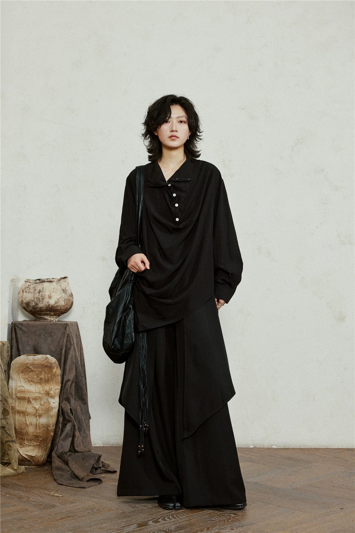 SUNYVONNE Irregular Casual Wide-leg Pants