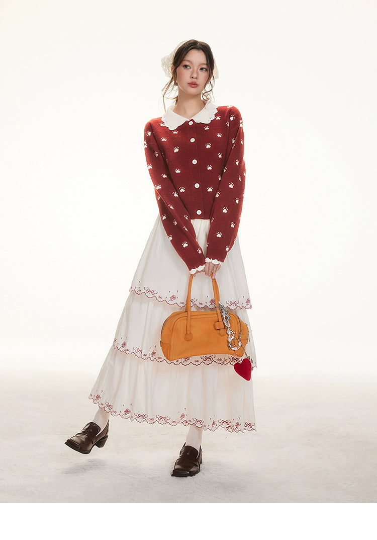 Imone Retro Claw Jacquard Loose and Thin Knitted Cardigan