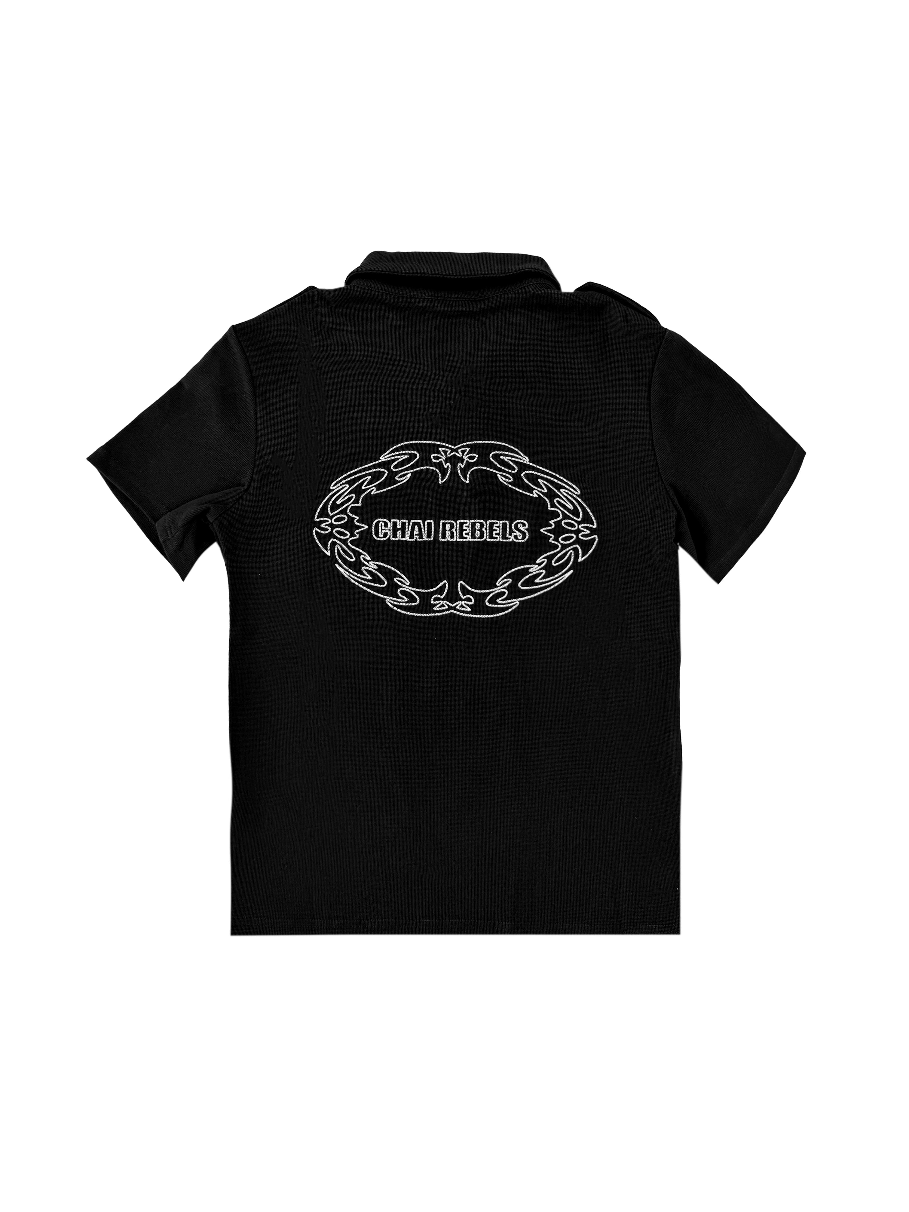 CHAI Court Rope Embroidered Waffle POLO Tee