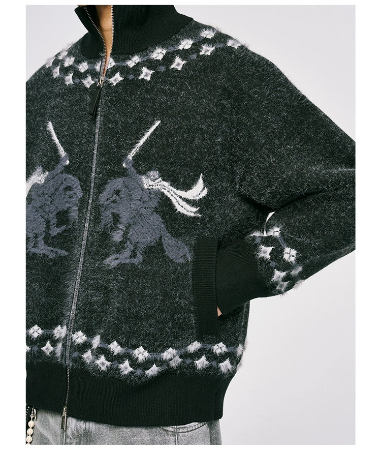 CATSSTAC Stand-up Neck Sweater Cardigan