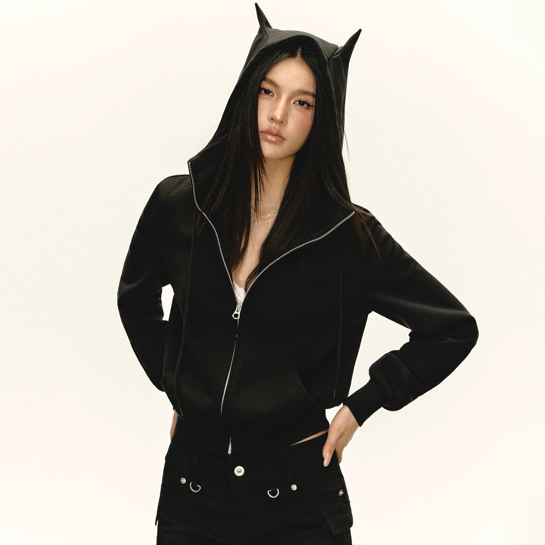 Ariseism Vintage Imp Hooded Short Zip Jacket