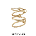 SUMIYAKI Retro Plain Ring Splicing Stacked Niche Ring