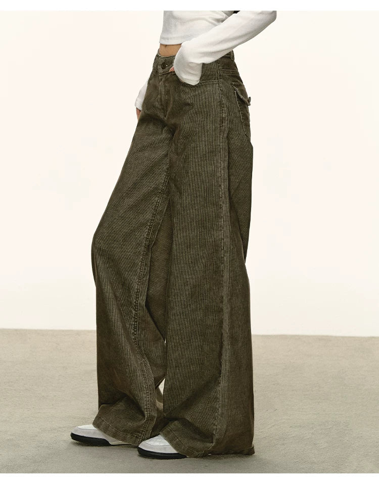 Anna Aneae Vintage Low-rise Straight Floor-mopping Trousers