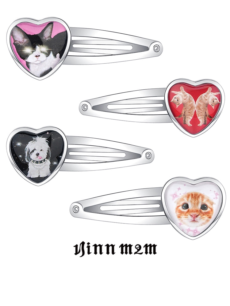 1JINN Cat Dog Love Hairpin