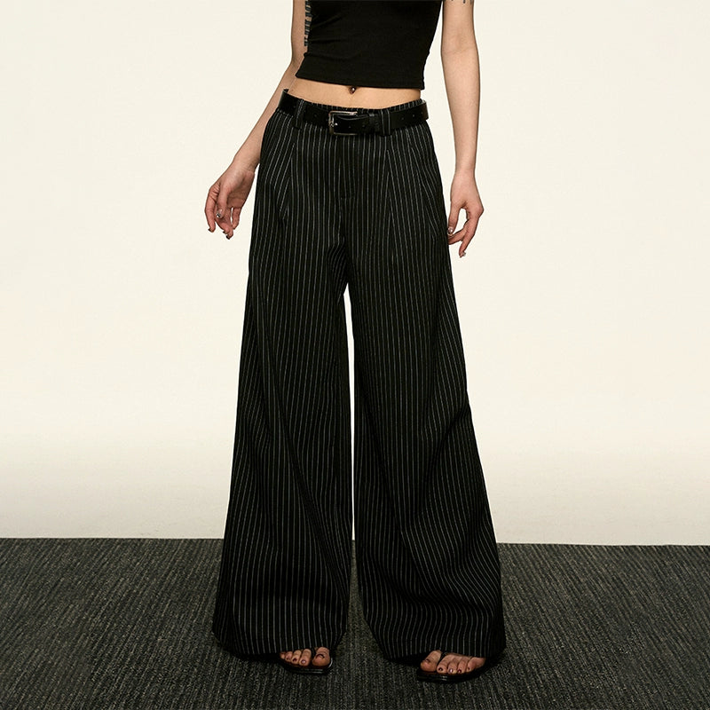 Aaisup Vintage Striped Suit Casual Pants