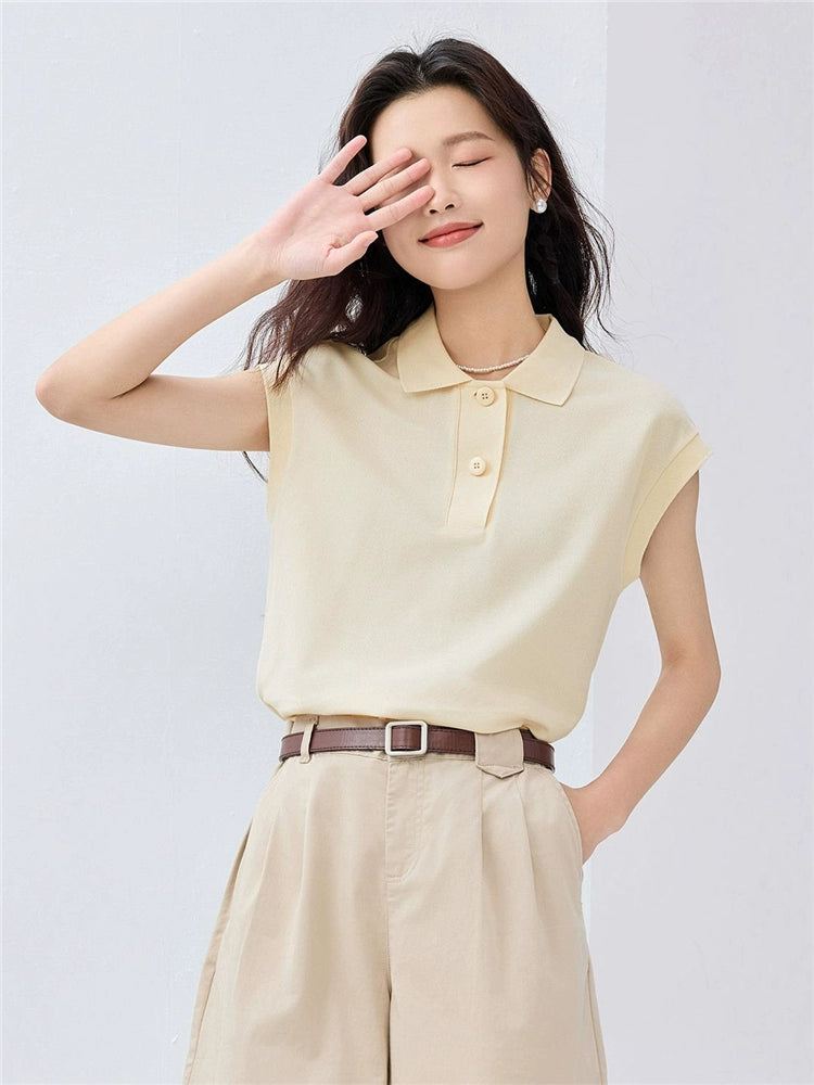 Giordano Doll Collar Shoulder Soothing Antibacterial Tee