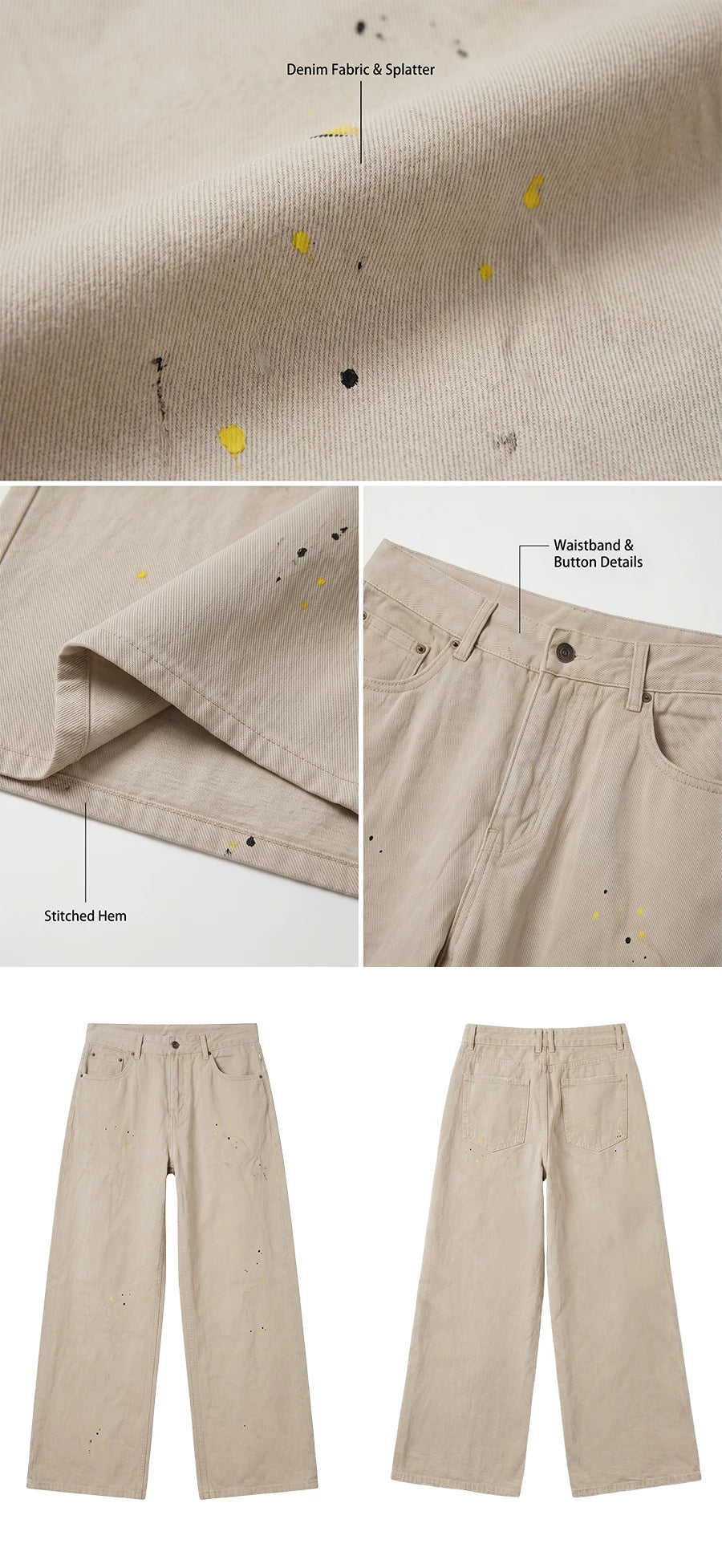 WITHMIN Made Old Ink Splashing Straight Jeans