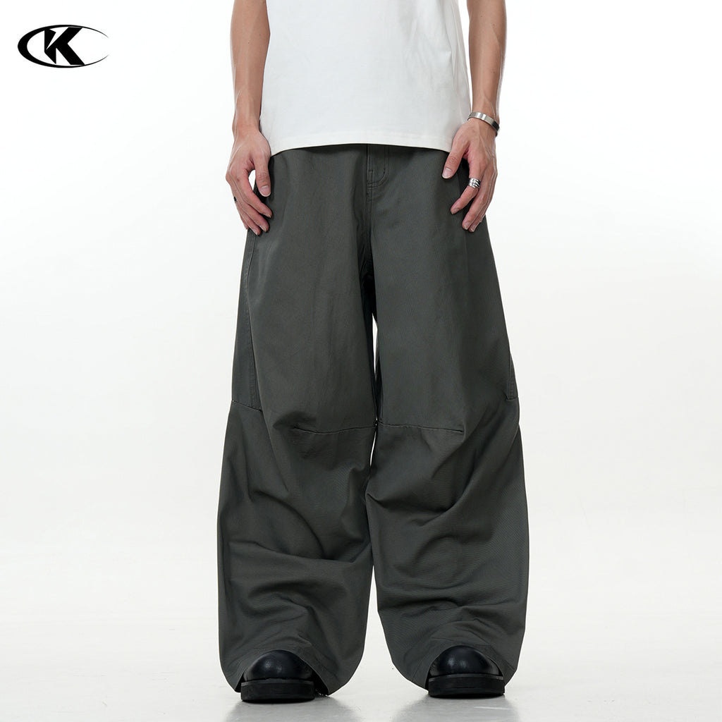 11KN  three-dimensional tailoring split pleated Pants