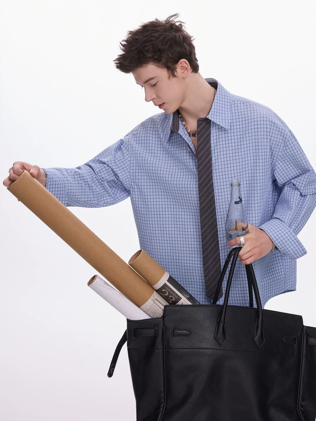 CHOR Vintage Plaid Tie Shirt