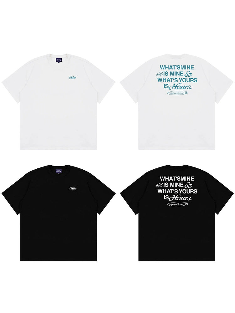 Loopsoon Printed Letter Loose Versatile Tee