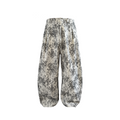 JCAESAR White Corrugated Jacquard Wide-leg Trousers
