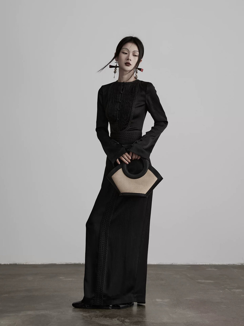 INDULGE Crew Neck Slim Sleeve Long Sleeve Dress